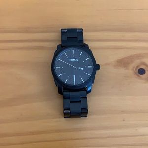 Fossil Black Stainless Steel Analog Quartz Watch